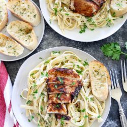 BBQ Chicken Fettuccine Alfredo - Ruchiskitchen