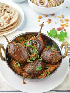 Bharwan Baingan in a kadhai