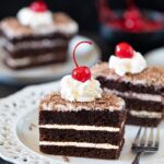 Eggless Black forest pastry on a plate