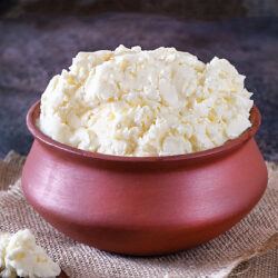 Homemade white Makhan in a matki