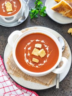 Winter soup - Tamatar ka shorba - Spiced Indian Tomato soup in a bowl
