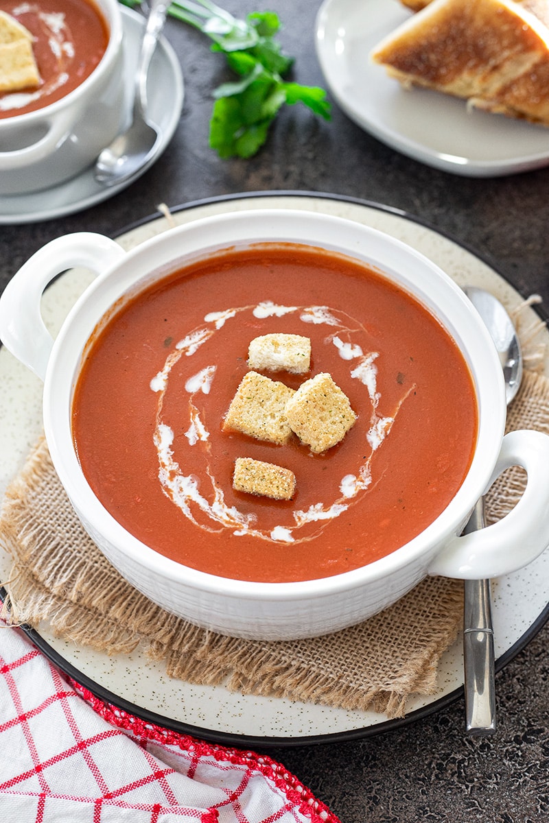 Tamatar ka shorba with grilled cheese sandwich