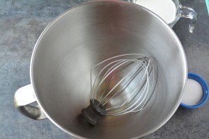 Bowl and balloon attachment chilled in the fridge